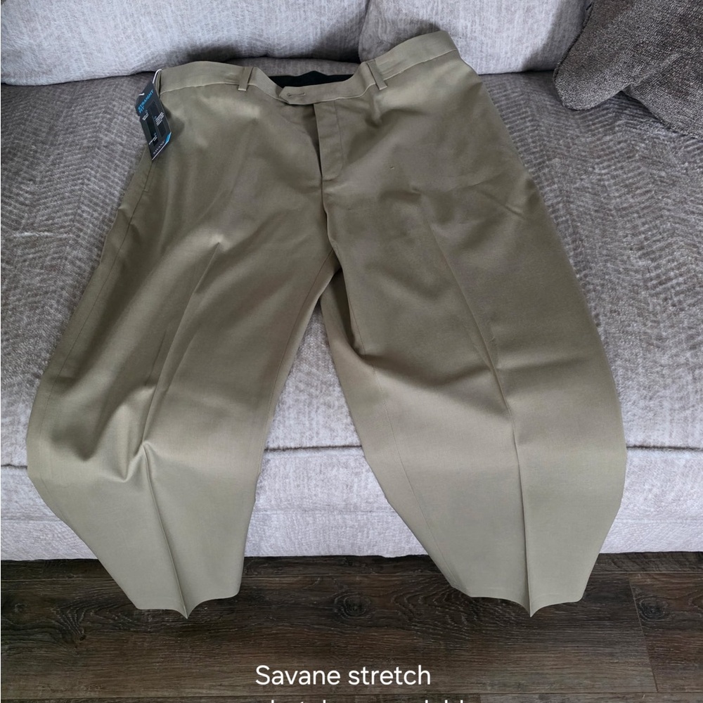 Savane Men's Khaki Stretch Chinos